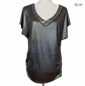 Rock & Republic Metallic Studded Blouse